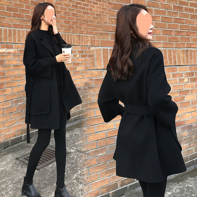 レディース コート 上着 羽織 前開き ロングコート ショート 長袖 ストレート Iライン ベルト ウエストマーク ポケット 2way 大人可愛い きれいめ シンプル 上品 おしゃれ こなれ感 個性的 エレガント 主役級 存在感 都会的 無地 秋 冬 ロングシーズン ママ 通勤 通学 デート お出かけ 旅行 女子会 韓国 オルチャン 暖かい 防寒 体型カバー 普段使い 着回し モテ トレンド 流行 インスタ映え S M L XL 2XL ゆったり ゆる 黒 ブラック