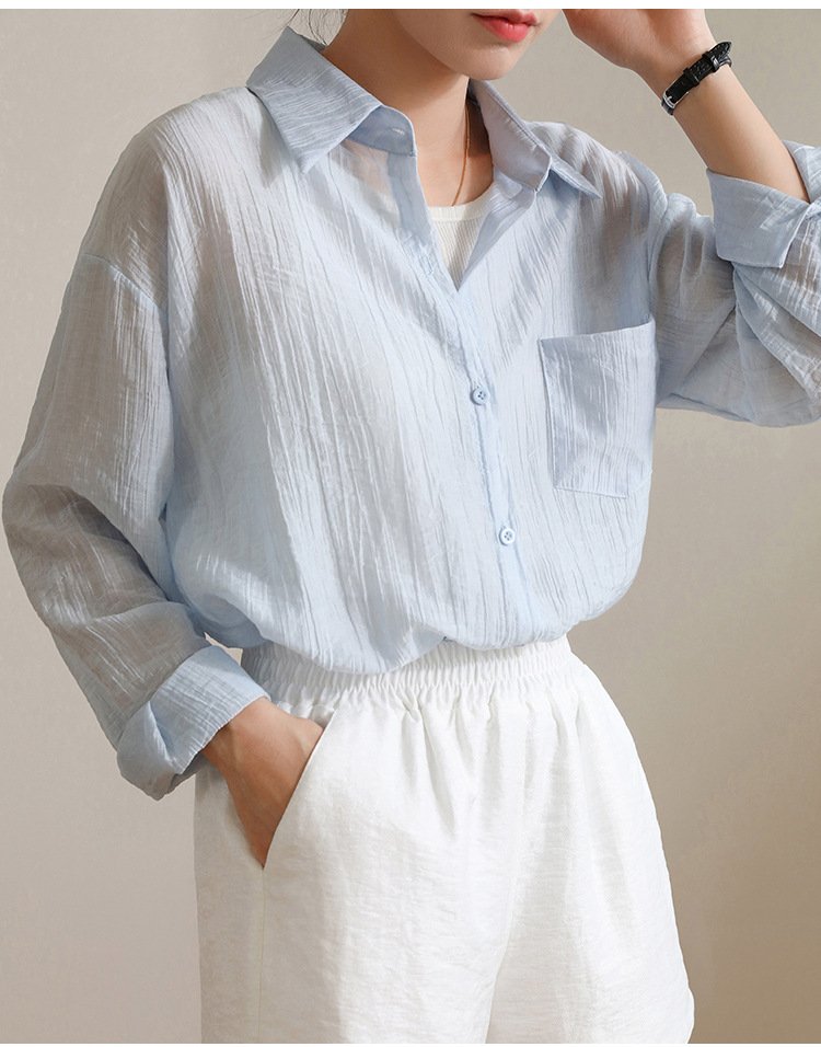 レディース シャツ トップス 長袖 無地 ゆったり 春夏 きれいめ 前開き 春 白 夏 シンプル 上品 レギュラー ポリエステル 白シャツ UVカット