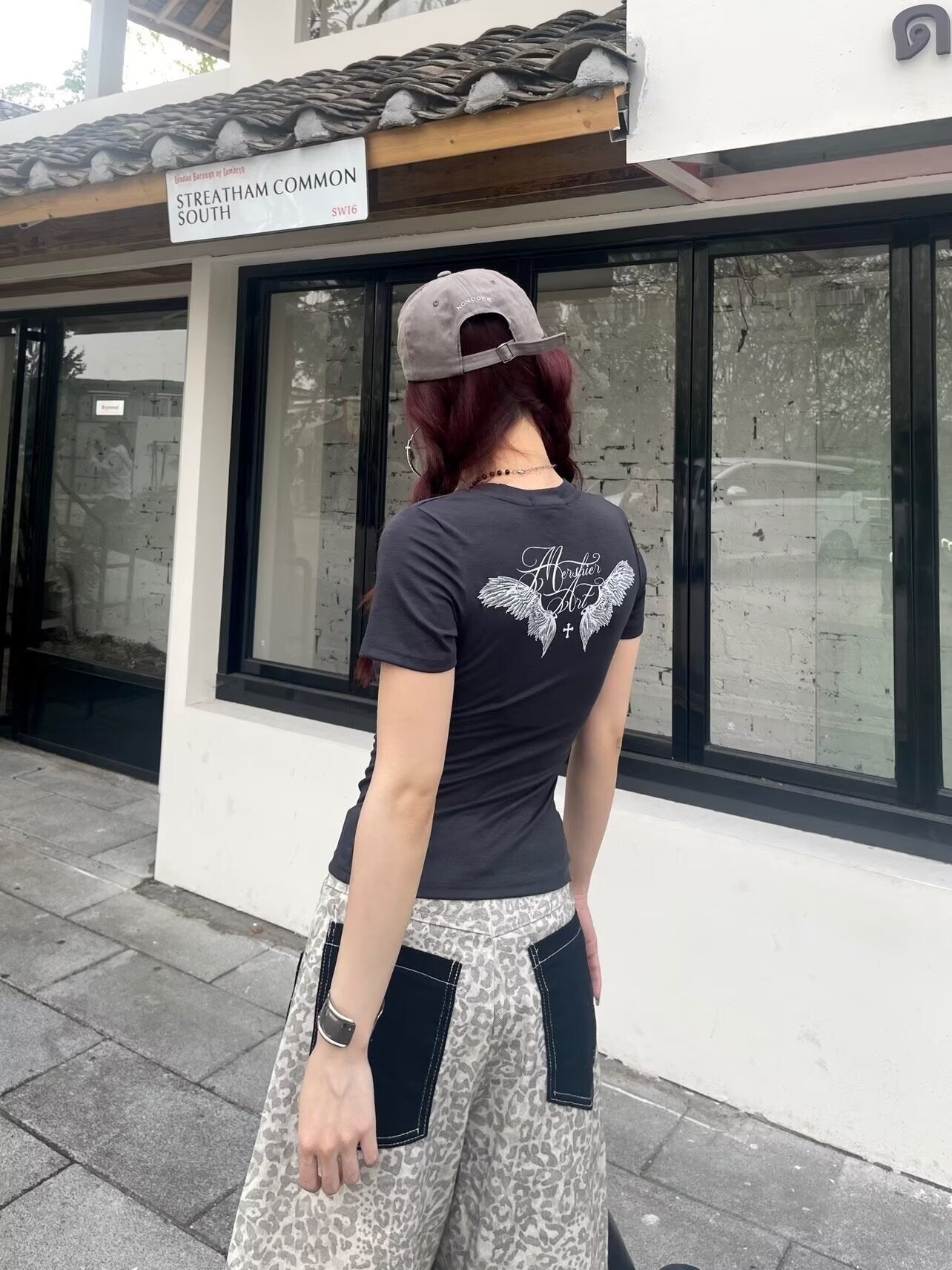レディース パンツ ワイド コットン 綿 デニム 春夏 カジュアル アメリカン レトロ 春 ショート 夏 男女兼用 ショートパンツ 7分丈 ヒョウ柄 ポケット ハイウエスト ストリート ストレッチ
