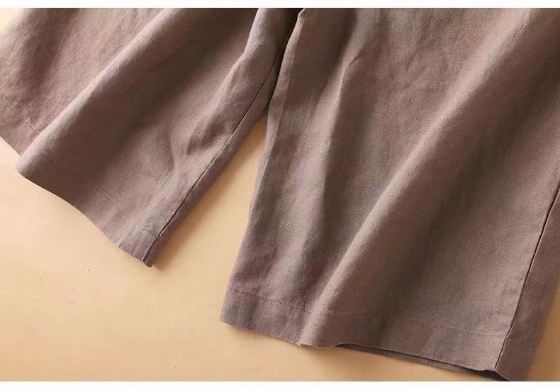 レディース パンツ ゆったり ワイド コットン 綿 麻 春夏 カジュアル きれいめ レトロ 春 夏 スリム 上品 薄手 ハイウエスト ポリエステル