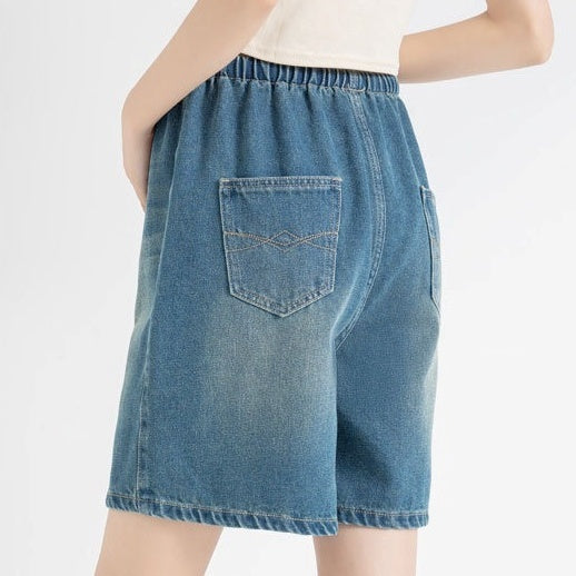 ボトムス ズボン パンツ デニムパンツ ハーフパンツ ウエストゴム ハイウエスト デニム かわいい 可愛い 大人可愛い きれいめ シンプル レトロ おしゃれ かっこいい カジュアル ラフ こなれ感 個性的 主役級 存在感 抜け感 オールシーズン ベーシック ナチュラル メンズライク 無地 女性用 レディース ママ マタニティ OL 通勤 デート お出かけ 旅行 休日 ランチ カフェ ショッピング コンパ 普段使い デイリー 着回し 脚長 美脚 M L XL 2XL トレンド モテ ゆったり 楽ちん