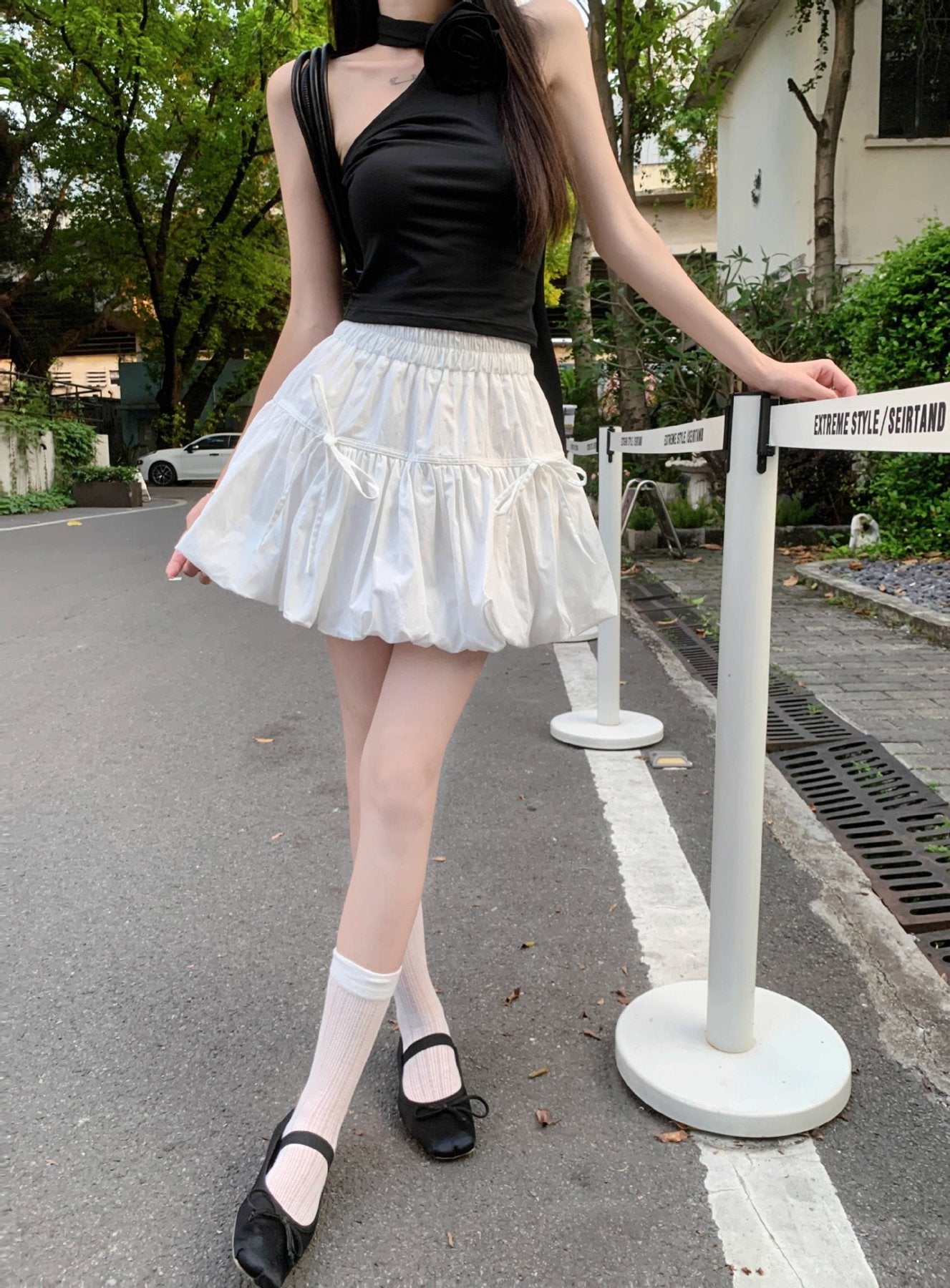 レディース スカート 無地 スリム 春夏 ボトムス ミニ 春 フレア 夏 ホワイト シンプル ブラック Aライン ハイウエスト フェミニン 蝶 フレアスカート ポリエステル