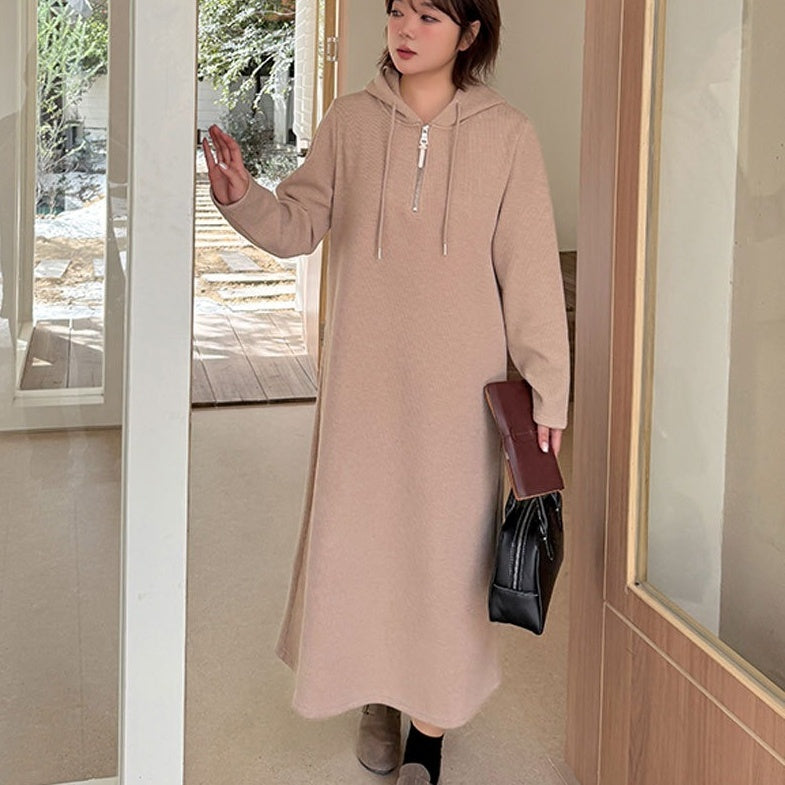 ワンピース ロングワンピース 長袖 ハーフジップ ロング丈 リラックス 部屋着 ルームウエア かわいい 可愛い 大人可愛い きれいめ シンプル レトロ おしゃれ かっこいい カジュアル こなれ感 個性的 主役級 存在感 抜け感 秋 冬 ベーシック ナチュラル キュート 無地 女性用 レディース ママ マタニティ OL 通勤 学生 通学 デート お出かけ 旅行 休日 ランチ カフェ ショッピング コンパ 普段使い デイリー 着回し 重ね着 XL 2XL 3XL 4XL トレンド モテ ゆったり 楽ちん