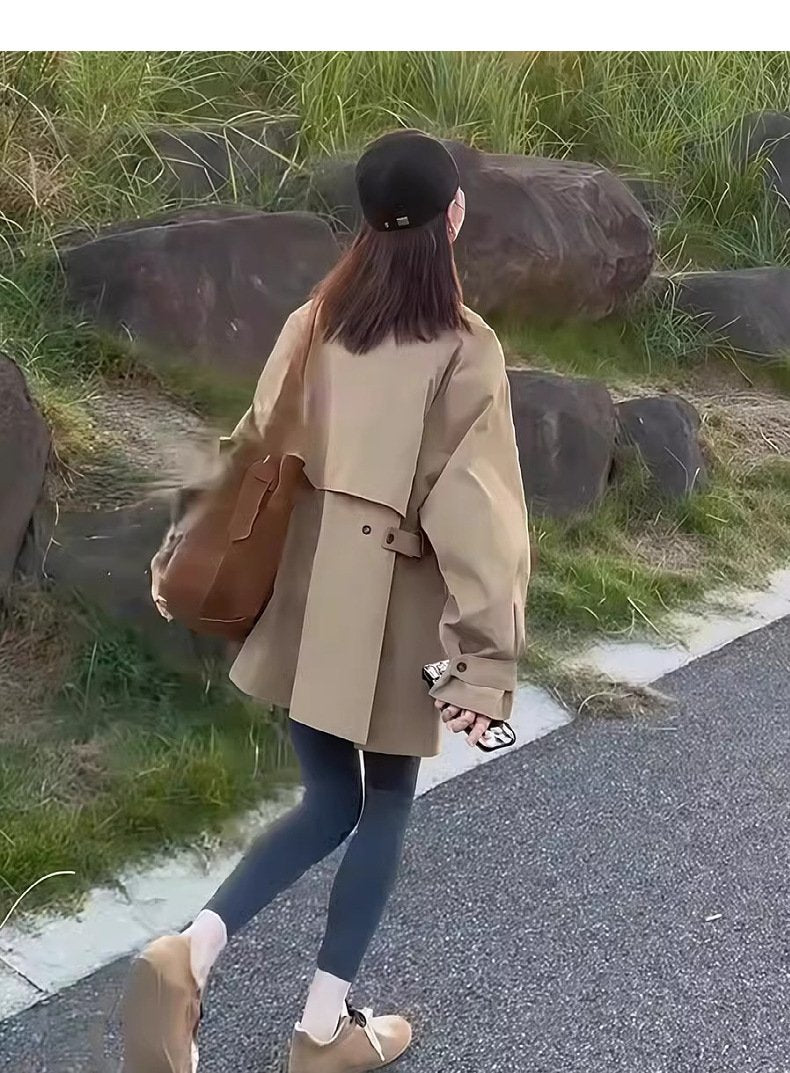 レディース コート 長袖 無地 ゆったり 春 秋冬 カジュアル 体型カバー 膝丈 秋 シンプル 冬 トレンチ 襟付き