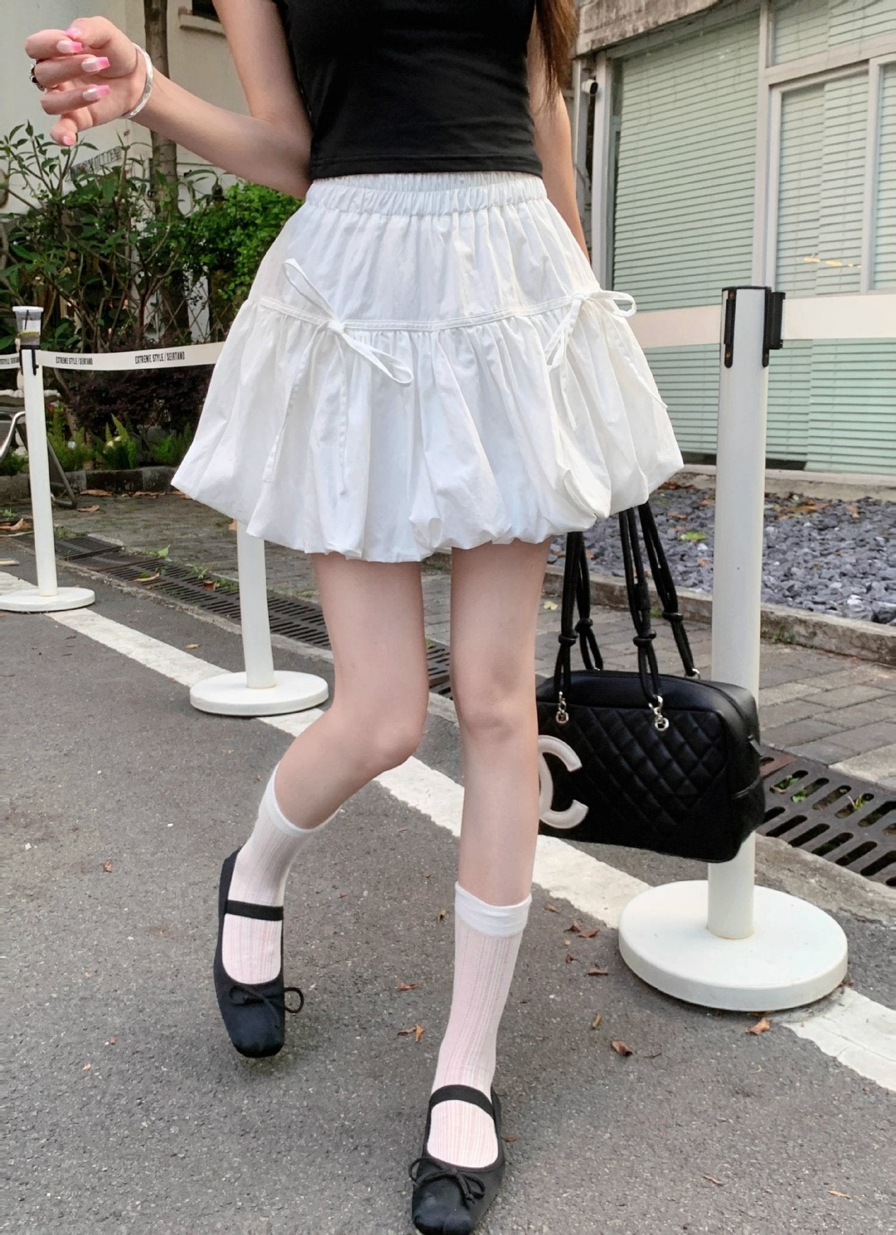 レディース スカート 無地 スリム 春夏 ボトムス ミニ 春 フレア 夏 ホワイト シンプル ブラック Aライン ハイウエスト フェミニン 蝶 フレアスカート ポリエステル