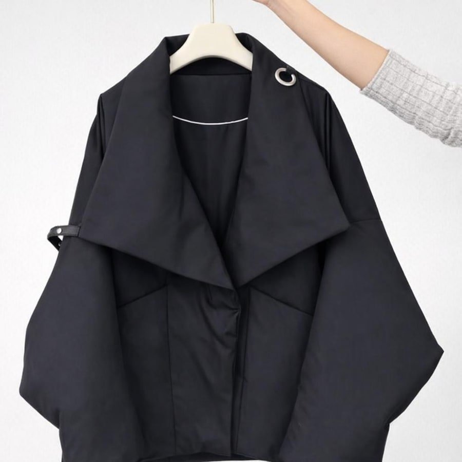 レディース ジャケット 長袖 無地 ゆったり コットン 綿 秋冬 秋 きれいめ 通勤 オフィス 体型カバー ショート シンプル 冬 襟付き 中綿 ボタン ポリエステル