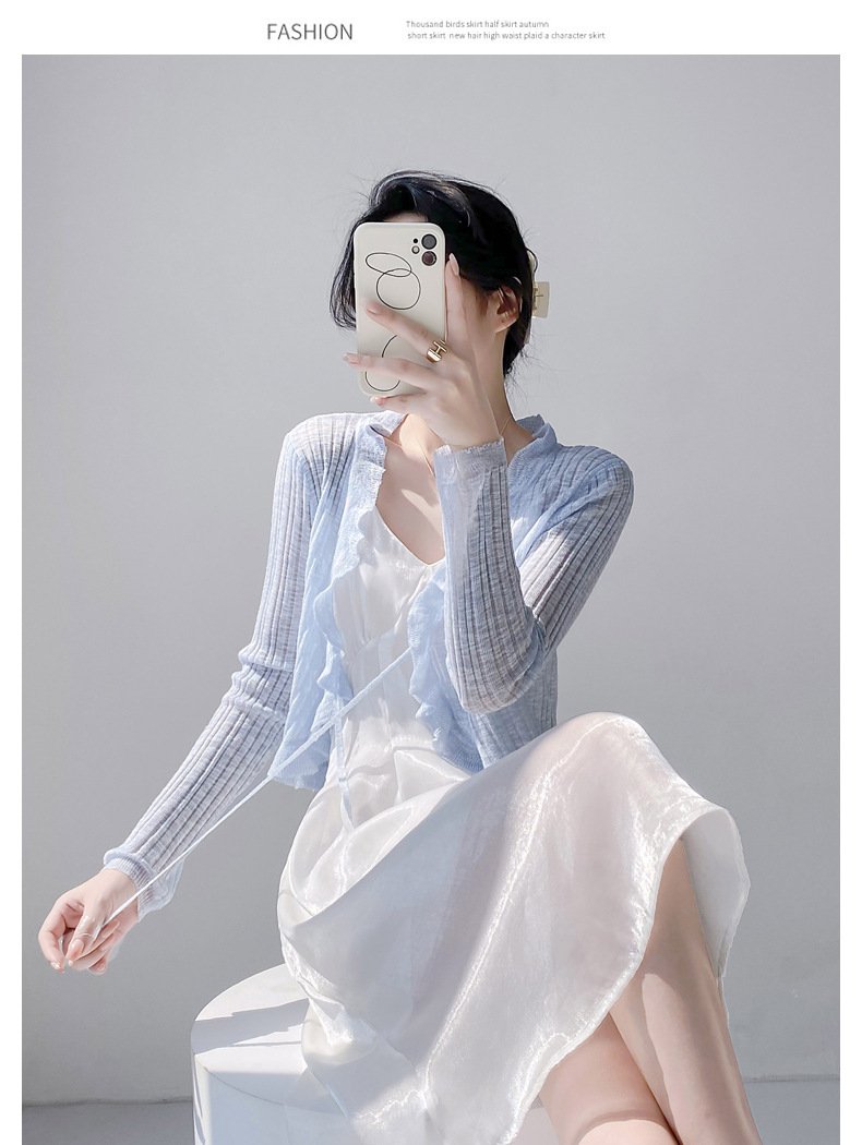 ワンピース ニット 長袖 春夏 カジュアル 春 ショート 夏 薄手 切り替えデザイン