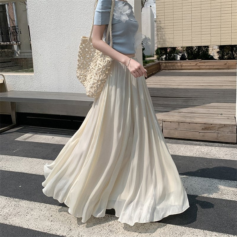 レディース ワンピース スカート スリム 春夏 きれいめ 通勤 春 フレア 夏 ロング Aライン ハイウエスト シアー フレアスカート 都会的 ロングスカート ポリエステル