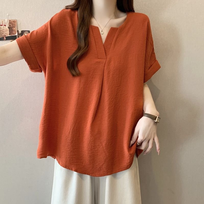 レディース Tシャツ 半袖 無地 ゆったり 春夏 カジュアル Vネック 春 夏 シャツ レギュラー ポリエステル