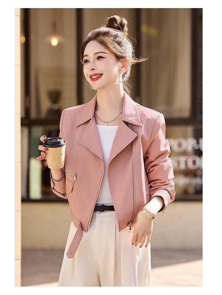 レディース ジャケット 長袖 春夏 カジュアル きれいめ 春 ショート 夏 秋 上品 レザー タイ ストレッチ アウター レザージャケット テーラードジャケット