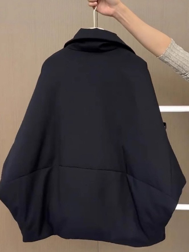 レディース ジャケット 長袖 無地 ゆったり コットン 綿 秋冬 秋 きれいめ 通勤 オフィス 体型カバー ショート シンプル 冬 襟付き 中綿 ボタン ポリエステル