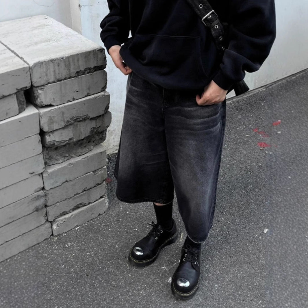 レディース パンツ ボトムス ガウチョパンツ デニムパンツ 膝下 7分丈 クロップド丈 ストレート ファスナー ポケット ハイウエスト ボタン シンプル カジュアル かっこいい レトロ ラフ メンズライク ボーイッシュ スポーティー ルーズ 個性的 アメリカン アクティブ ワイルド 無地 春 夏 オールシーズン ママ 通勤 学生 お出かけ お泊まり アウトドア イベント 旅行 公園 女子会 休日 お花見 トレンド 定番 XS S M L XL 2XL 3XL 小さいサイズ 大きいサイズ ゆったり グレー