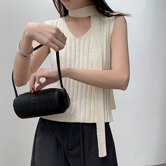 トップス ベスト ニットベスト Vネック プルオーバー ストール付き ショート丈 ニット かわいい 可愛い 大人可愛い きれいめ シンプル レトロ おしゃれ かっこいい カジュアル こなれ感 ルーズ 個性的 主役級 存在感 抜け感 春 夏 ベーシック ナチュラル クール エレガント 無地 女性用 レディース ママ OL 通勤 オフィス 学生 通学 デート お出かけ 旅行 休日 ランチ カフェ ショッピング コンパ 普段使い デイリー 着回し 重ね着 ワンサイズ トレンド モテ カラーバリエーション