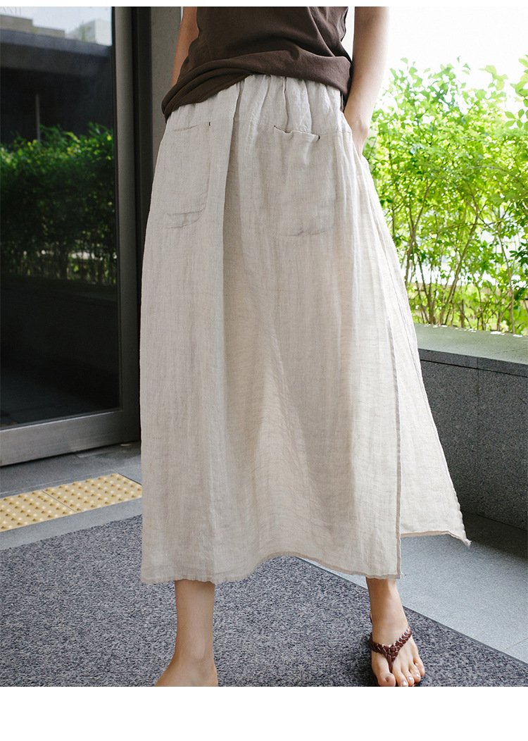 レディース パンツ スカート ゆったり ワイド コットン 綿 麻 春夏 カジュアル 大きいサイズ 春 夏 上品 ワイドパンツ 9分丈 ハイウエスト
