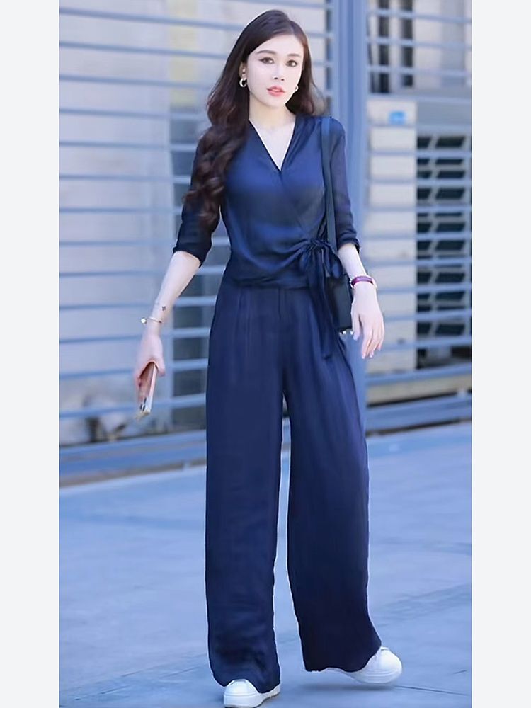 レディース トップス パンツ ボトムス シャツ セットアップ ワイドパンツ 5分袖 Vネック カシュクール 襟なし スマート フェミニン リボン コンサバ きれいめ シンプル カジュアル おしゃれ かっこいい こなれ感 クール 都会的 抜け感 無地 春 夏 ママ OL 通勤 学生 学校 通学 デート お出かけ リゾート 旅行 レストラン 女子会 休日 ホテル ショッピング カフェ コーデ 体型カバー 普段使い 着回し M L XL 2XL 大きいサイズ ホワイト ブラック ネイビー ベーシックカラー