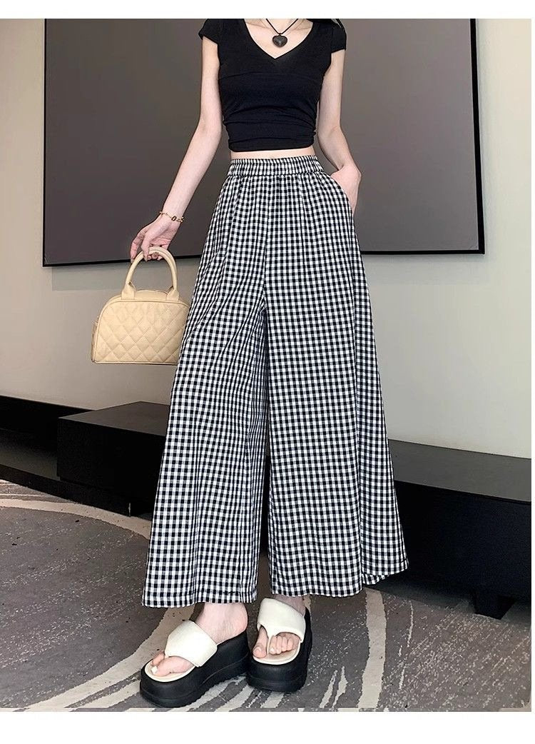 レディース パンツ スカート ボーダー ストライプ ゆったり ワイド 春夏 カジュアル 春 夏 ワイドパンツ 切り替えデザイン ドレープ ポリエステル