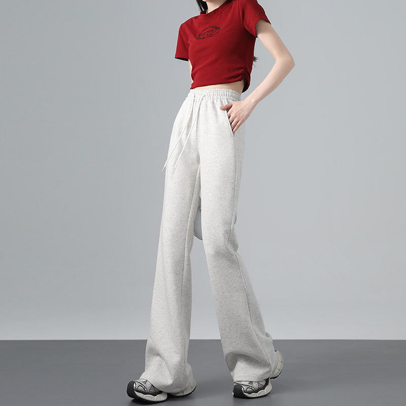 レディース パンツ ボトムス スウェットパンツ ロング フレア セミフレア ウエストマーク ウエストリボン かわいい シンプル カジュアル おしゃれ かっこいい こなれ感 ラフ メンズライク 個性的 抜け感 無地 春 夏 秋 冬 オールシーズン 学生 学校 通学 部活 お泊まり アウトドア 旅行 公園 休日 コーデ 楽ちん 普段使い 着回し トレンド 定番 S M L XL 白 ホワイト 黒 ブラック ライトグレー ダークグレー