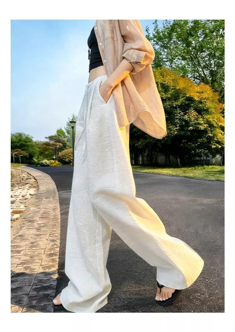 レディース パンツ コットン 綿 リネン 夏 秋冬 カジュアル 白 秋 冬 ロング ロングパンツ 麻