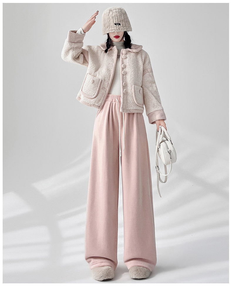 レディース パンツ ボトムス 裏起毛 ロングパンツ ワイドパンツ ロング ワイド ストレート ストリート ハイウエスト ウエストゴム ドロスト アメカジ かわいい 大人可愛い シンプル カジュアル おしゃれ こなれ感 ボーイッシュ ルーズ 抜け感 ベーシック 無地 秋 冬 ママ 学生 学校 通学 デート お出かけ アウトドア イベント 旅行 公園 女子会 休日 ライブ コンパ カフェ 韓国 コーデ 防寒 体型カバー 脚長 普段使い 着回し M L XL ホワイト ブラック ブラウン グレー ピンク レッド
