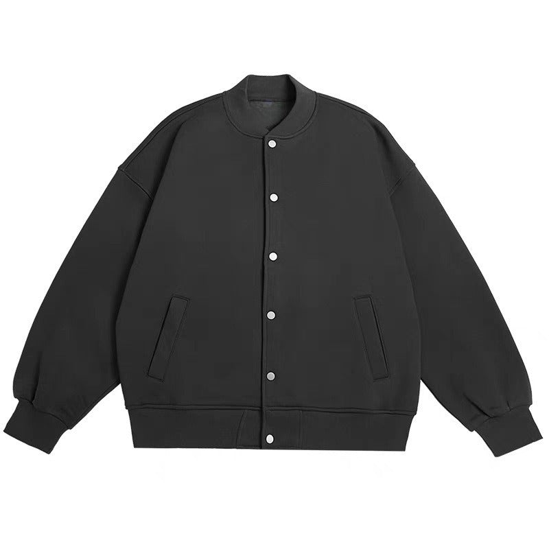 ユニセックス メンズ ジャケット ブルゾン アウター 上着 スタジャン ショート 長袖 ベースボールカラー ストリート ポケット ボタン ヴィンテージ アメカジ シンプル カジュアル かっこいい こなれ感 ラフ メンズライク ボーイッシュ スポーティー カレッジ風 アメリカン アクティブ 無地 春 秋 ペア 男女兼用 カップル 学生 通学 部活 デート お出かけ 公園 休日 ショッピング お揃い 楽ちん 暖かい 普段使い 着回し 定番 S M L XL ゆったり ブラック ライトグレー ダークグレー