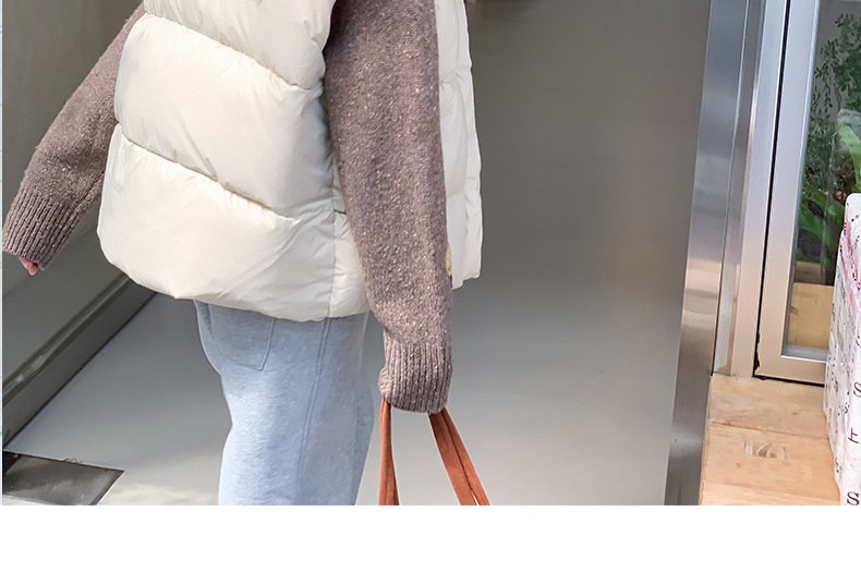 レディース トップス ベスト ノースリーブ 無地 ゆったり 体型カバー 袖なし ショート 男女兼用 シンプル ブラック ダウン ベージュ インナー