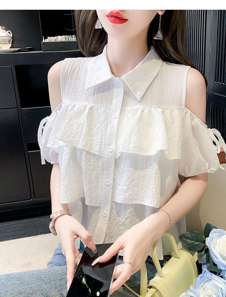 レディース シャツ 半袖 ゆったり 春夏 前開き プリーツ 春 夏 膝丈 ポリエステル