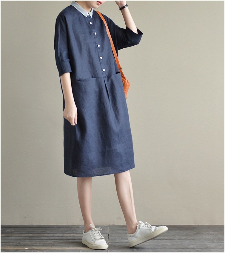 ワンピース 長袖 無地 春夏 カジュアル Vネック 春 レース 夏 シンプル ミモレ 上品 大きい ハイウエスト