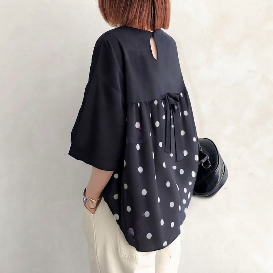 ジャケット ゆったり 春夏 春 夏 スリット 丸襟 ボタン アクリル