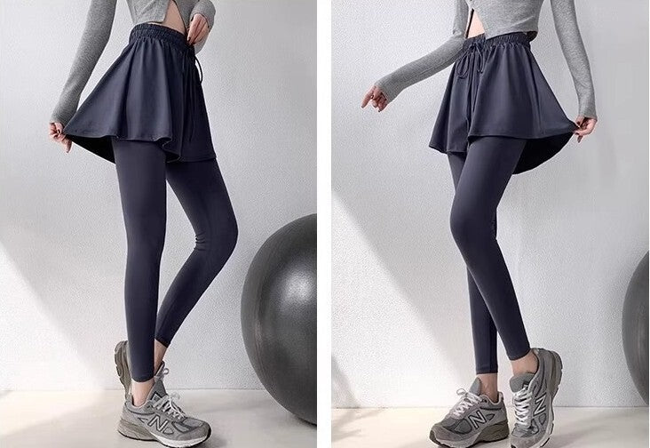 レディース ボトムス レギンス ショートパンツ ショートパンツ一体型 フィットネス ピラティス ジム ランニング トレーニング トレーニングウェア ヨガ ウォーキング ウエストリボン かわいい 大人可愛い シンプル カジュアル おしゃれ かっこいい こなれ感 ラフ スポーティー ベーシック ナチュラル 無地 春 夏 秋 冬 オールシーズン ロングシーズン シーズンレス お揃い 双子 韓国 オルチャン コーデ 体型カバー 脚長 スタイルアップ スタイリッシュ グレー