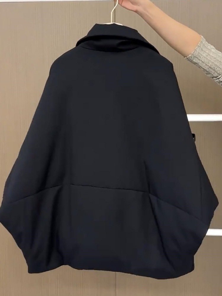 レディース ジャケット 長袖 無地 ゆったり コットン 綿 秋冬 秋 きれいめ 通勤 オフィス 体型カバー ショート シンプル 冬 襟付き 中綿 ボタン ポリエステル