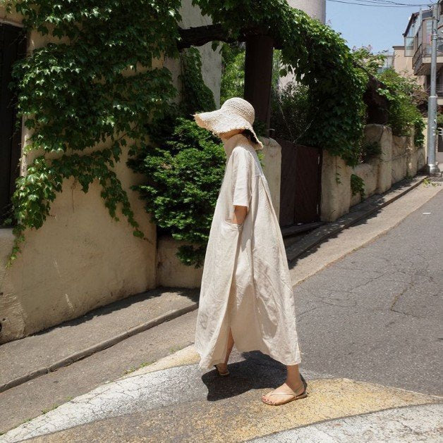 ドレス 半袖 無地 スリム 春夏 Vネック 春 夏 膝上 シンプル ロング