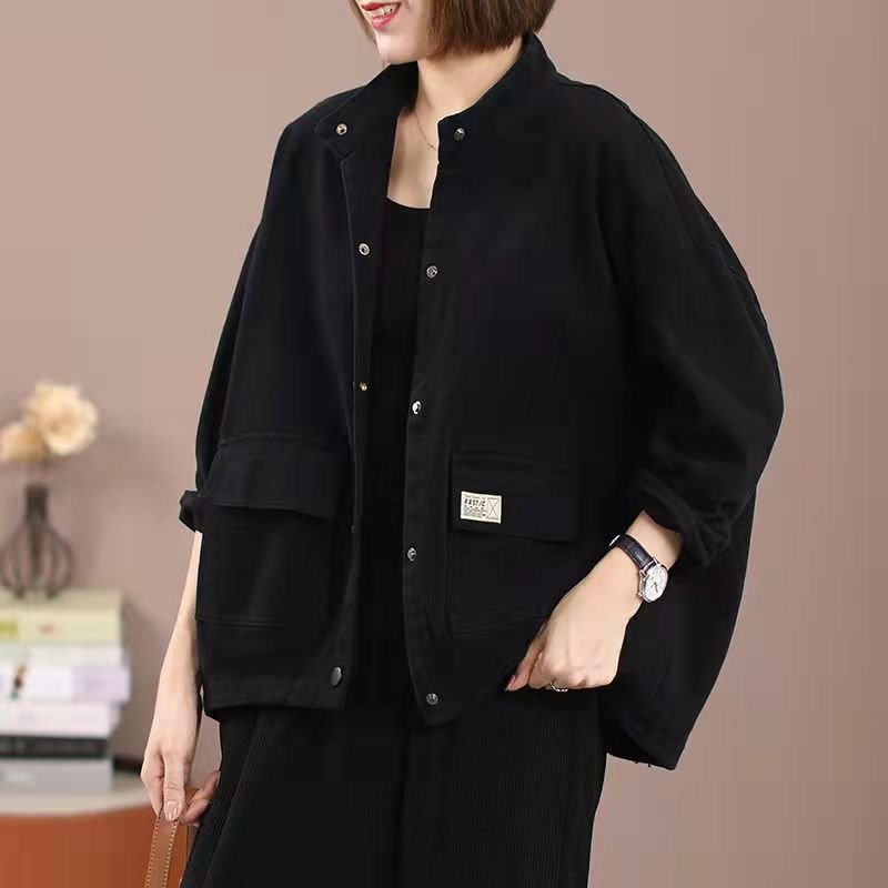 レディース コート ジャケット 長袖 無地 ゆったり コットン 綿 春夏 カジュアル レトロ 大きいサイズ 春 ショート 夏 膝丈 秋 シンプル 切り替えデザイン 上着