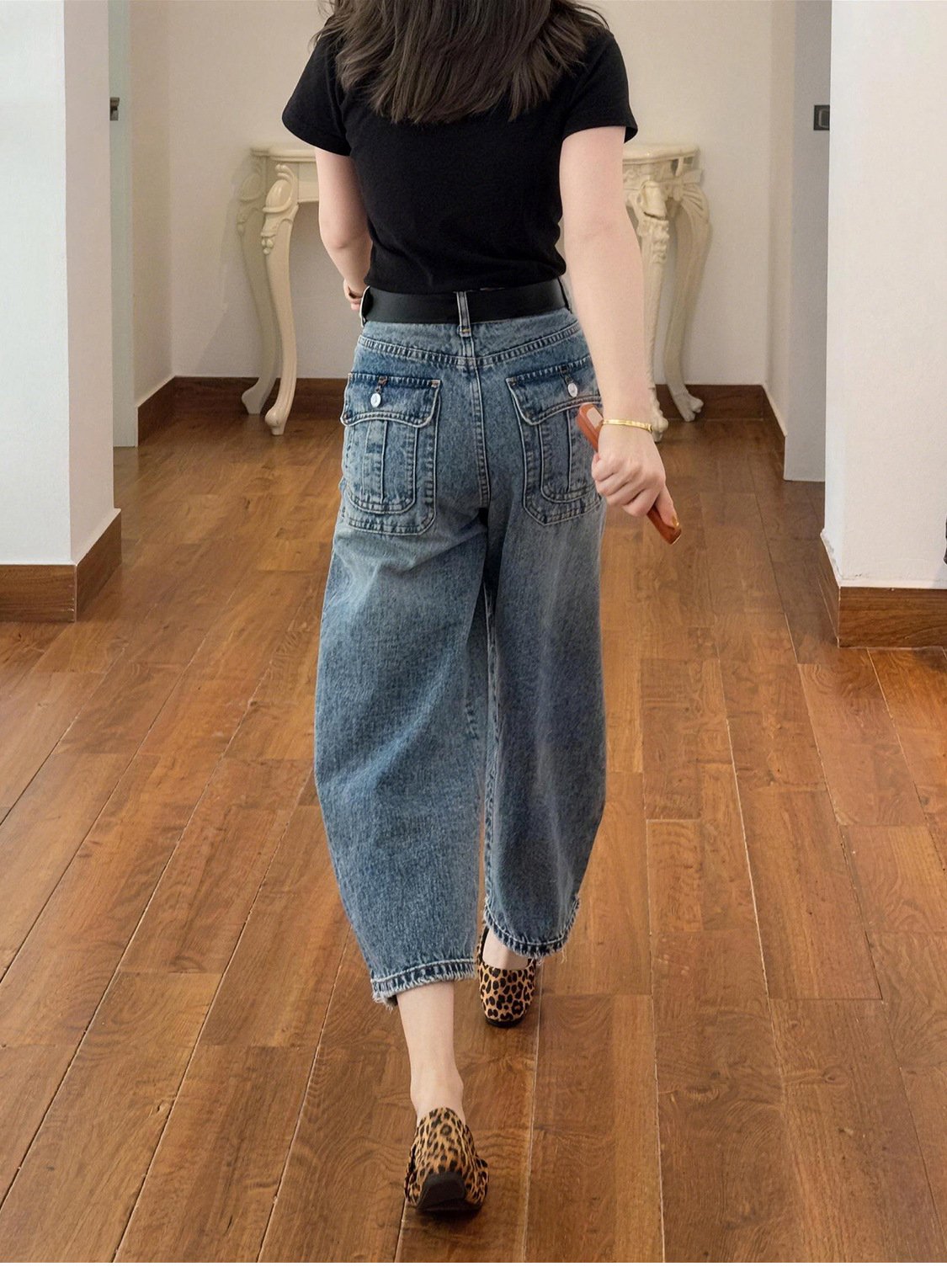 レディース パンツ ゆったり ワイド デニム 春夏 カジュアル アメリカン きれいめ 春 夏 上品 レトロ 薄手 美脚 デニムパンツ ハイウエスト タイ