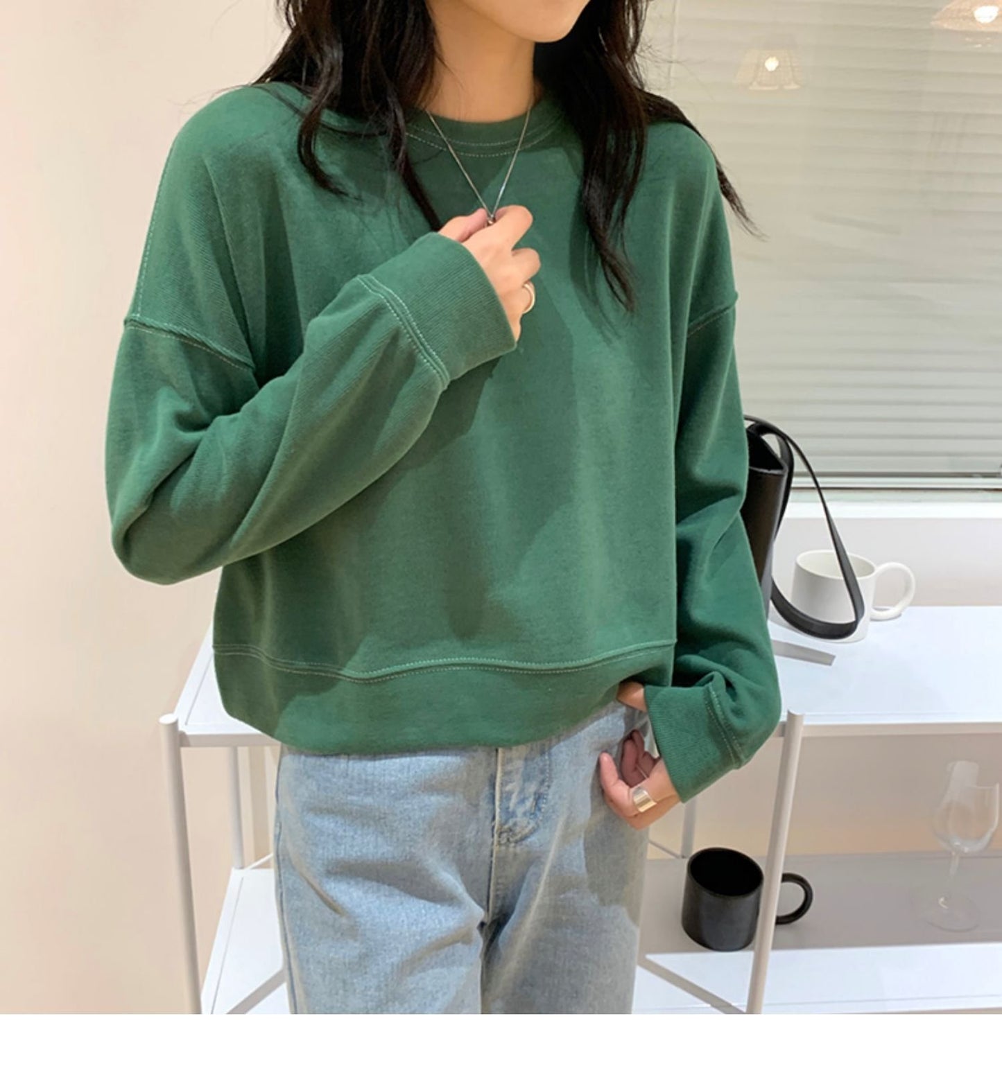 レディース トップス 長袖 ゆったり コットン 綿 春 秋冬 カジュアル 春夏 ショート ラウンドネック 秋 冬 裏起毛 プルオーバー タイ