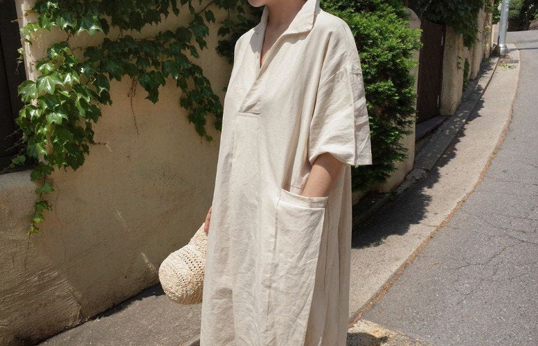 ドレス 半袖 無地 スリム 春夏 Vネック 春 夏 膝上 シンプル ロング