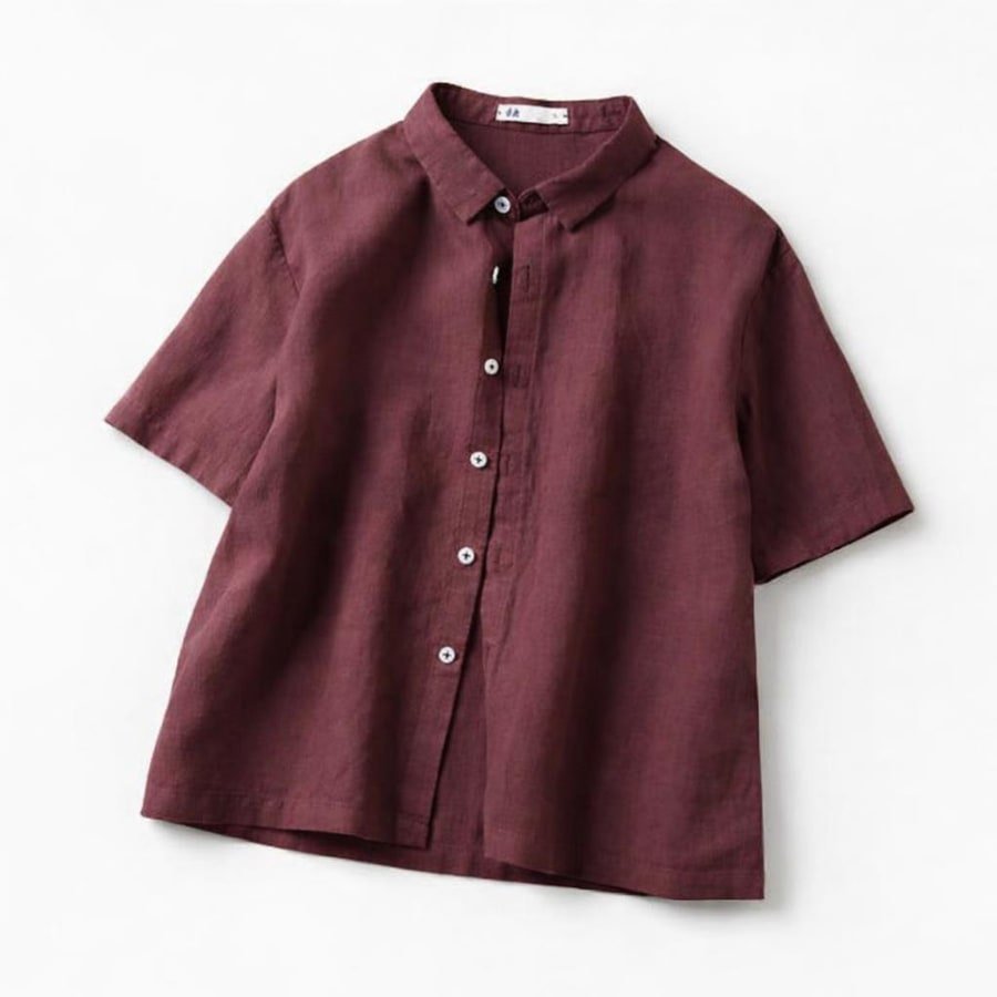 レディース シャツ ジャケット 半袖 長袖 無地 ゆったり リネン 春夏 カジュアル レトロ 前開き 春 ショート 夏 ラウンドネック シンプル 薄手 スーツ タイ ポリエステル