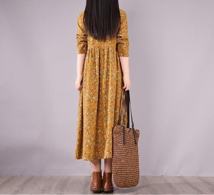 レディース シャツワンピース ワンピース ワンピ クラシック レトロ 小花柄 花柄 フラワー ウエストマーク シャツワンピ フラワー 膝下 ミモレ ロング 長袖 襟付き 丸襟 フレア セミフレア Aライン フェミニン ウエストリボン ボタン ギャザー かわいい 大人可愛い シンプル カジュアル おしゃれ こなれ感 ラフ ガーリー 主役級 存在感 抜け感 クラシカル ナチュラル 春 秋 デート お出かけ 女子会 休日 ショッピング カフェ 体型カバー 脚長 普段使い スタイルアップ M L XL 2XL