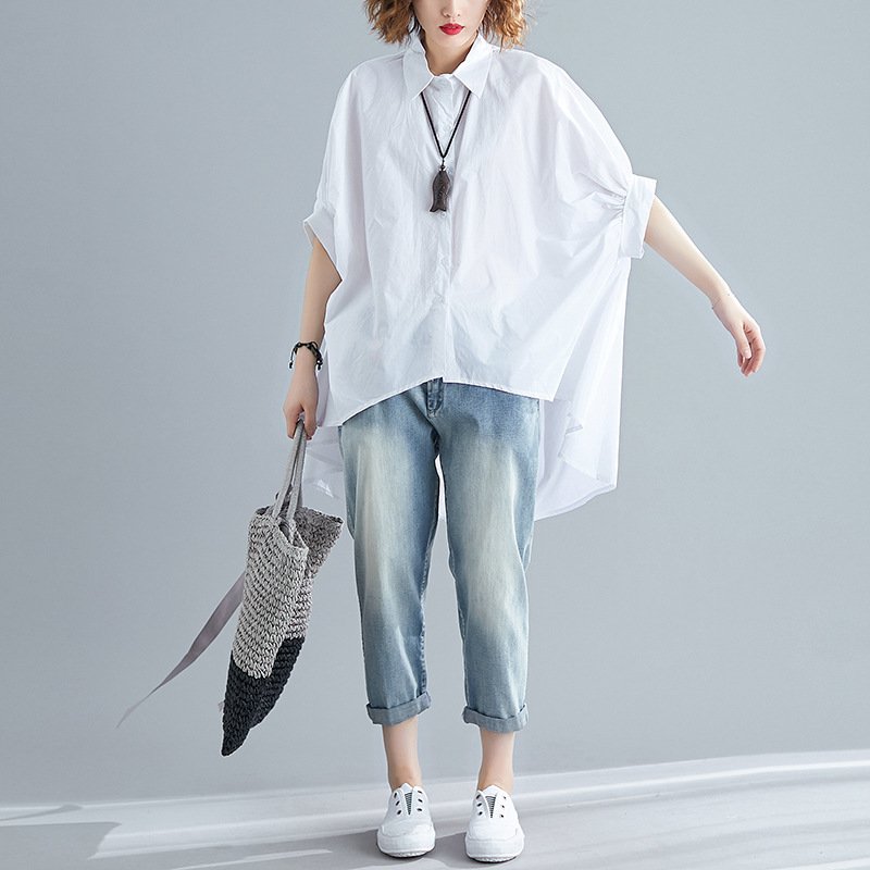 シャツ Tシャツ 半袖 ゆったり 夏 体型カバー 大きいサイズ 春夏 前開き 上品 襟付き レギュラー ポリエステル