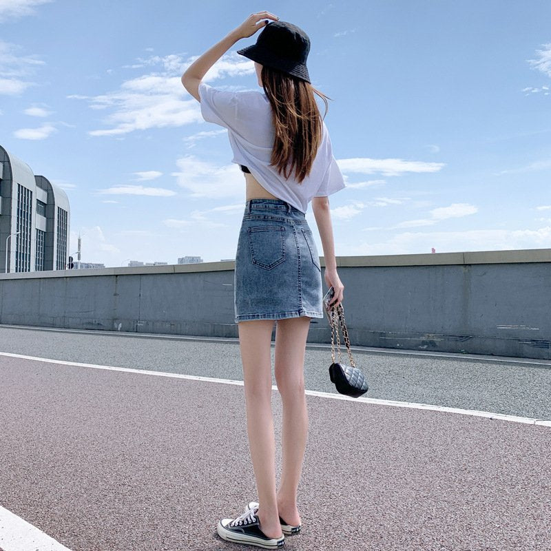 パンツ スカート デニム 秋冬 秋 きれいめ ショート ショートパンツ 冬 上品 Aライン スリット ハイウエスト デニムスカート ストレッチ