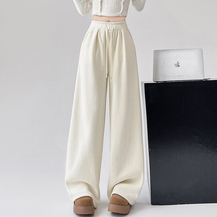レディース パンツ ボトムス 裏起毛 ロングパンツ ワイドパンツ ロング ワイド ストレート ストリート ハイウエスト ウエストゴム ドロスト アメカジ かわいい 大人可愛い シンプル カジュアル おしゃれ こなれ感 ボーイッシュ ルーズ 抜け感 ベーシック 無地 秋 冬 ママ 学生 学校 通学 デート お出かけ アウトドア イベント 旅行 公園 女子会 休日 ライブ コンパ カフェ 韓国 コーデ 防寒 体型カバー 脚長 普段使い 着回し M L XL ホワイト ブラック ブラウン グレー ピンク レッド