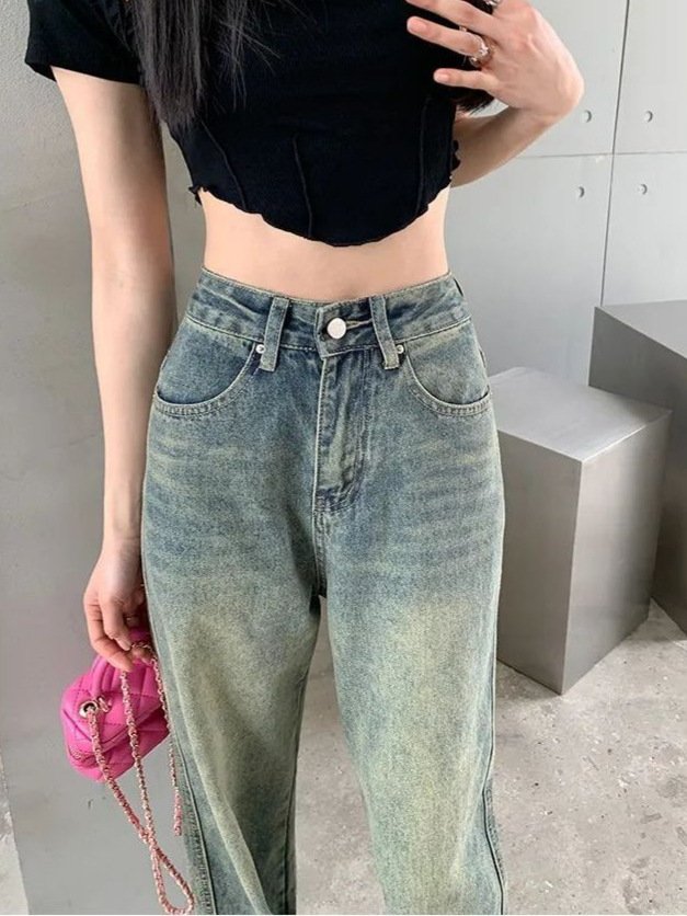 レディース パンツ ゆったり ワイド デニム 春夏 カジュアル アメリカン レトロ 大きいサイズ 春 夏 ロング ワイドパンツ 切り替えデザイン デニムパンツ ハイウエスト タイ ストレッチ ポリエステル