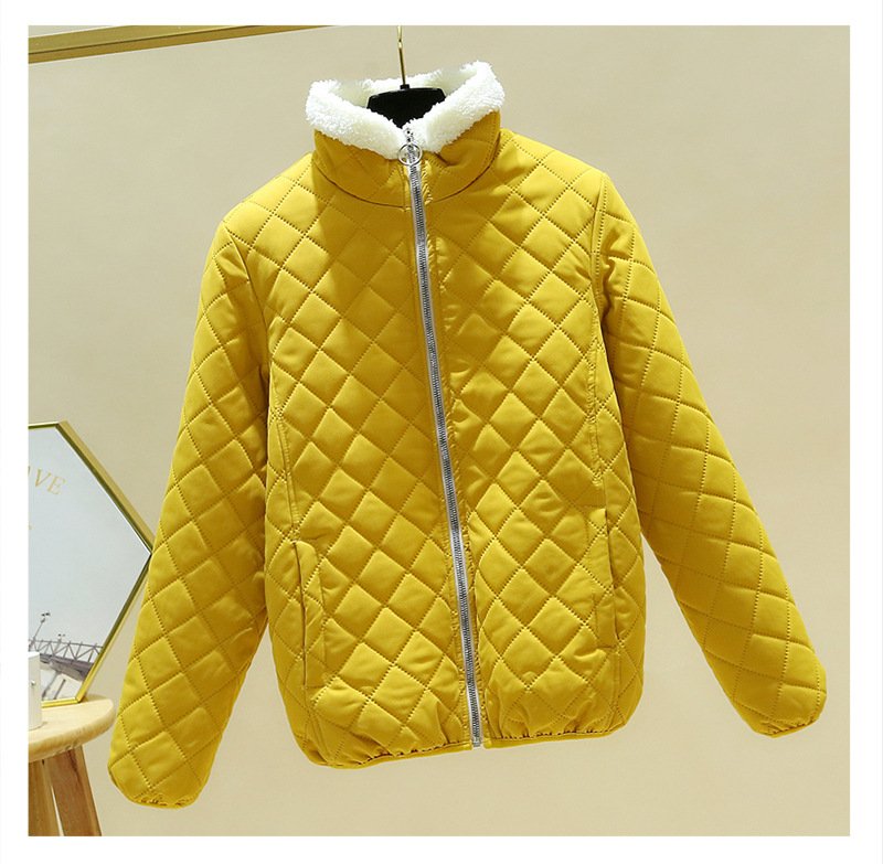 レディース コート ジャケット 長袖 ゆったり コットン 綿 秋冬 秋 体型カバー 冬 学生 ブラック イエロー 厚手 ピンク ブルー スタンドカラー アプリコット グリーン 立ち襟