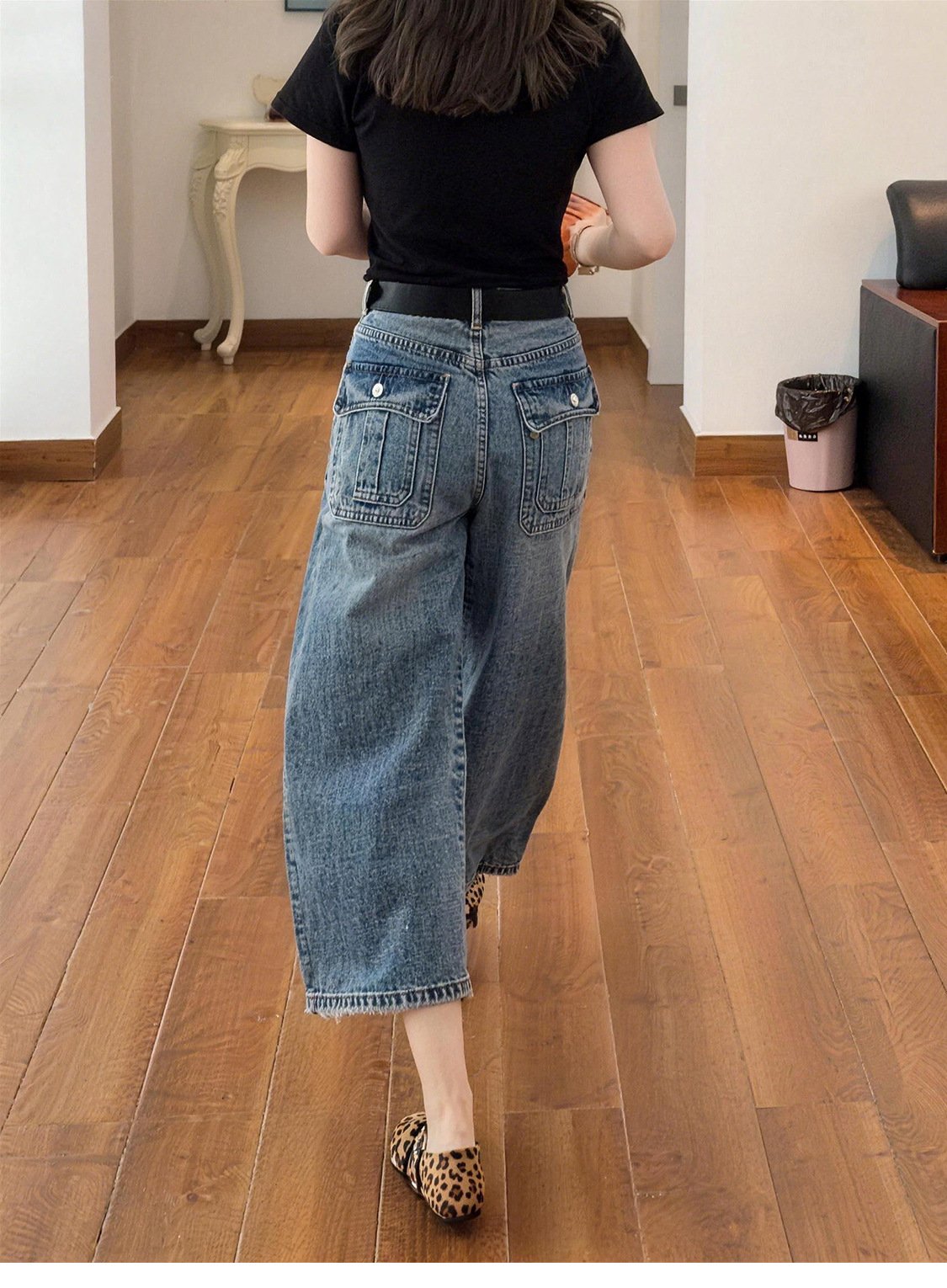 レディース パンツ ゆったり ワイド デニム 春夏 カジュアル アメリカン きれいめ 春 夏 上品 レトロ 薄手 美脚 デニムパンツ ハイウエスト タイ