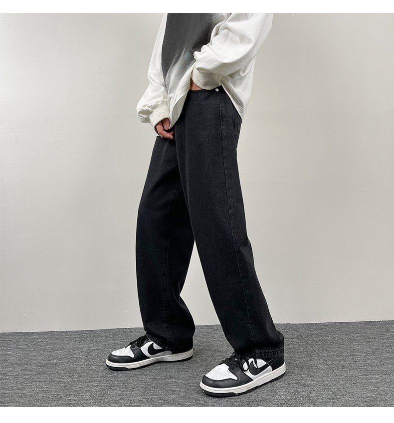 パンツ ゆったり ワイド カジュアル アメリカン ブラック ストレート ワイドパンツ ストリート