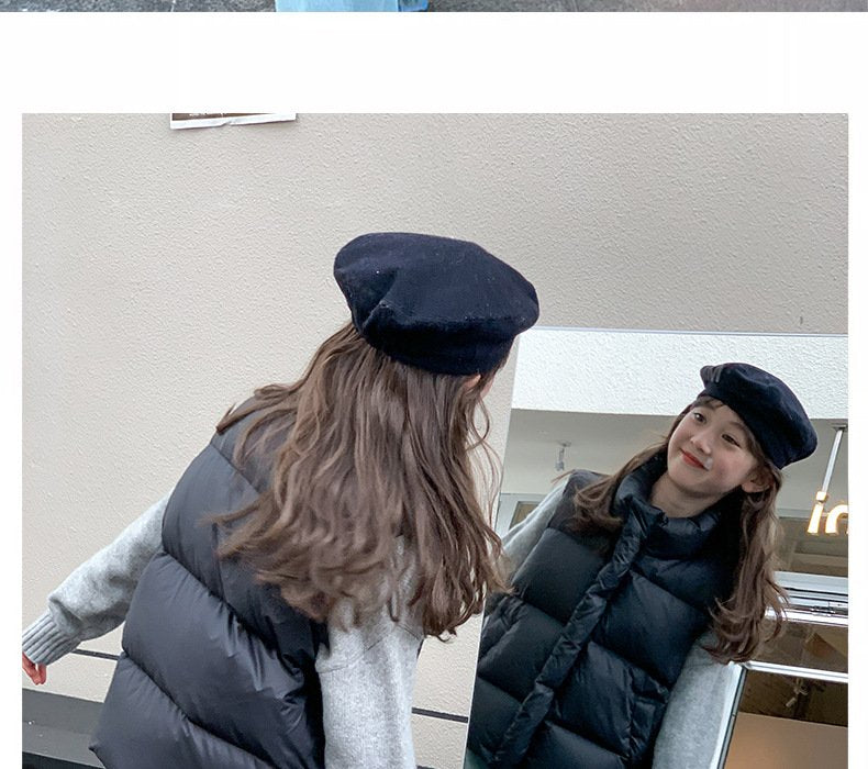 レディース トップス ベスト ノースリーブ 無地 ゆったり 体型カバー 袖なし ショート 男女兼用 シンプル ブラック ダウン ベージュ インナー