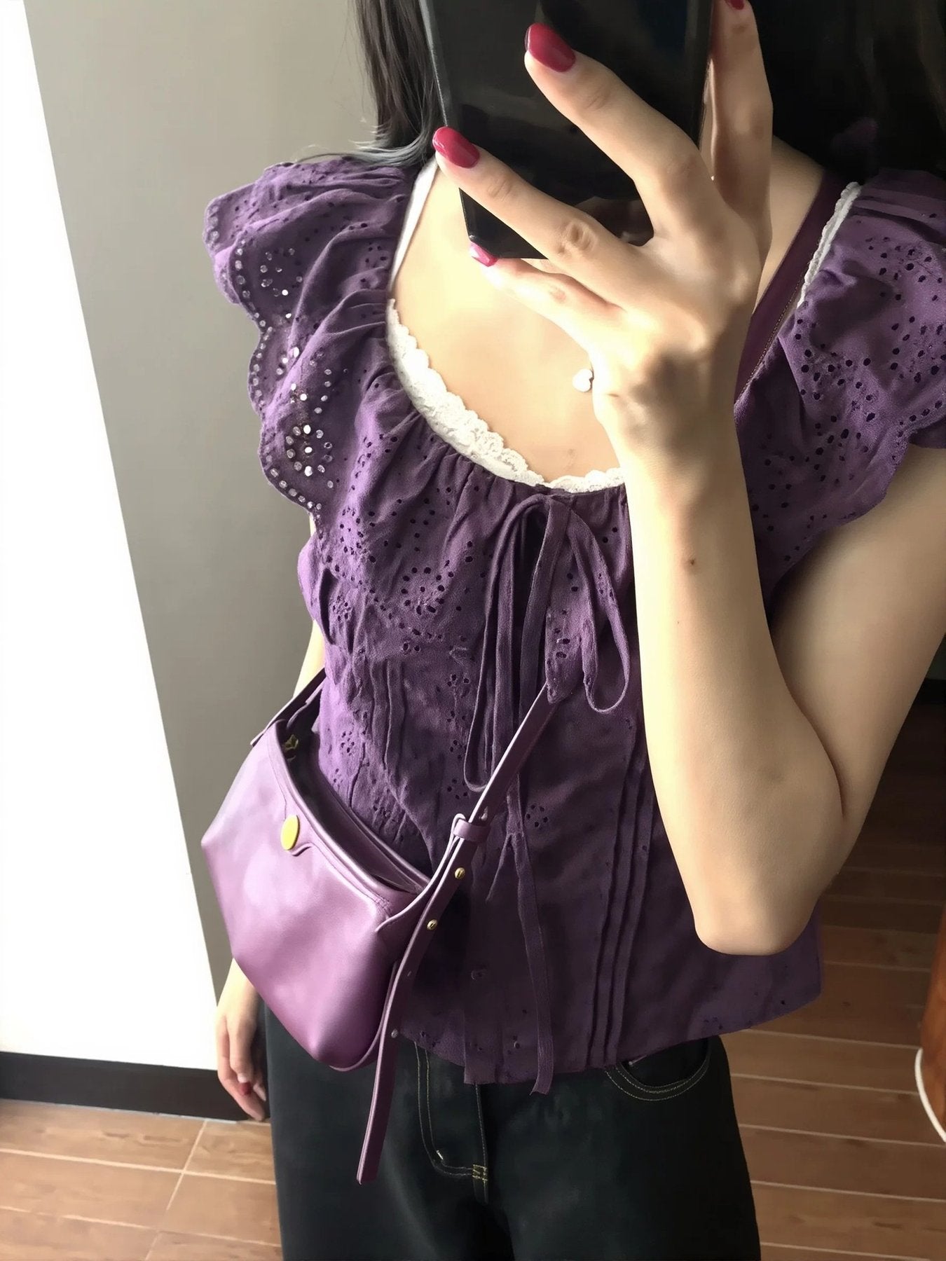 レディース シャツ 半袖 コットン 綿 春夏 きれいめ 前開き 春 夏 ラウンドネック 上品 クルーネック フリル オフショルダー ロリータ レギュラー