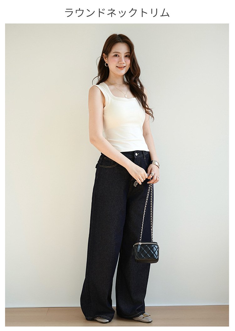 レディース トップス 無地 ゆったり ワイド 春夏 カジュアル 体型カバー 春 ショート 夏 シンプル キャミソール タンクトップ リブ アウター インナー