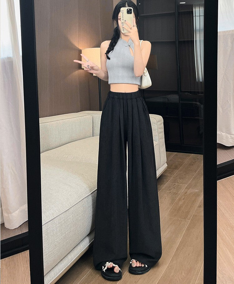 レディース パンツ ボトムス ストレートパンツ ワイドパンツ 丈長 ワイド ドレープ ポケット ハイウエスト ウエストゴム かわいい 大人可愛い シンプル カジュアル おしゃれ こなれ感 ラフ ルーズ 抜け感 ベーシック ナチュラル 無地 春 夏 ママ 学生 学校 通学 お出かけ 旅行 公園 女子会 休日 ショッピング カフェ 楽ちん 体型カバー 脚長 普段使い 着回し M L XL 黒 ブラック オフホワイト カーキ ピンク 水色 ライトブルー 春カラー