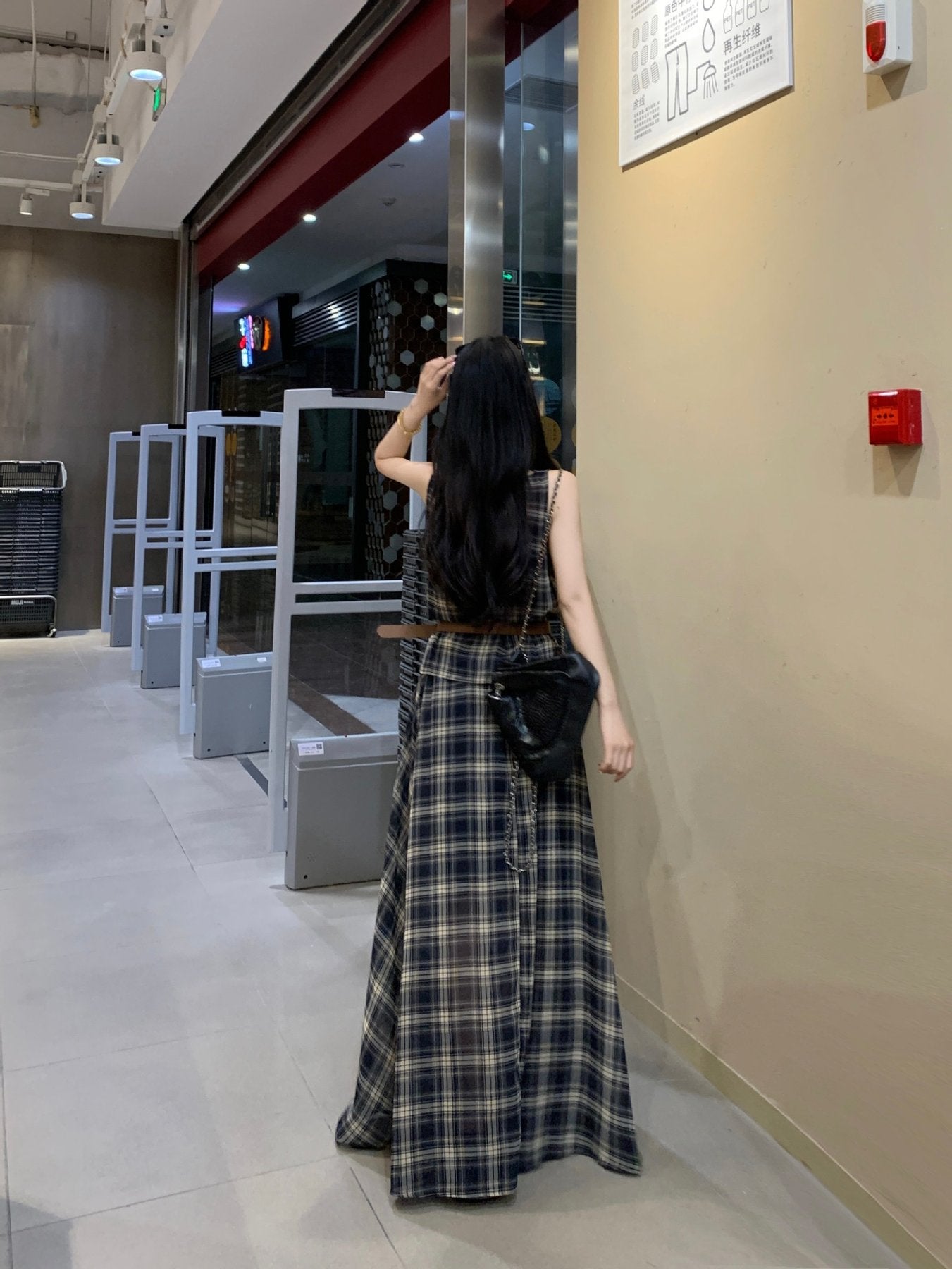レディース スカート ノースリーブ チェック柄 スリム 春夏 カジュアル 大きいサイズ ボトムス 袖なし 春 夏 ミモレ ハイウエスト ヴィンテージ セットアップ