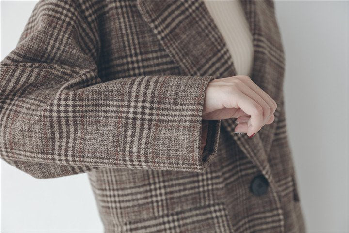 レディース コート ジャケット 長袖 チェック柄 ゆったり スリム 秋冬 秋 きれいめ 通勤 体型カバー 冬 ダウン ウール 厚手 ダウンジャケット